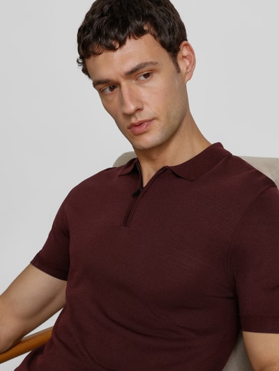 Antony Morato Poloshirt met ribboorden Bordeaux - 3