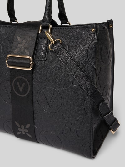 VALENTINO BAGS Torebka z fakturowanym wzorem z logo model ‘SAMBA’ Czarny 2