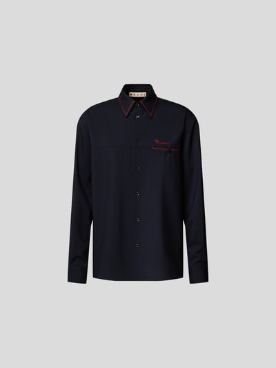 Marni Freizeithemd mit Label-Details Schwarz 2