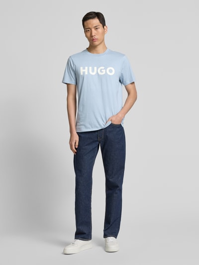 HUGO T-Shirt mit Label-Print Modell 'DULIVIO' Sky 1