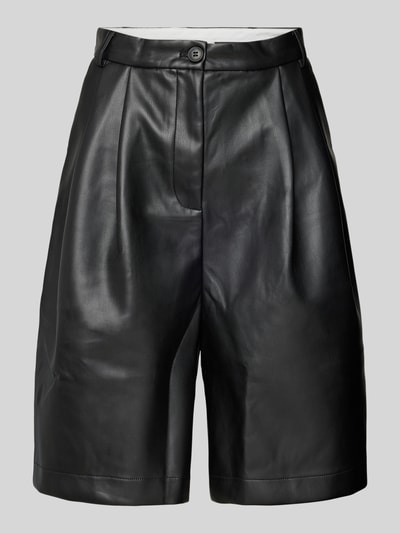 Neo Noir Straight Leg Shorts in Leder-Optik Modell 'Nika' Black 2