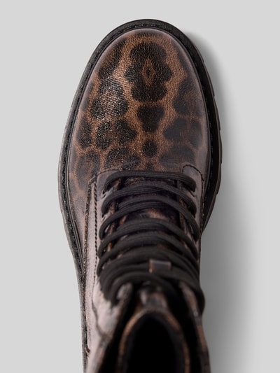 Tamaris Schnürstiefel mit Allover-Muster Dunkelbraun 3