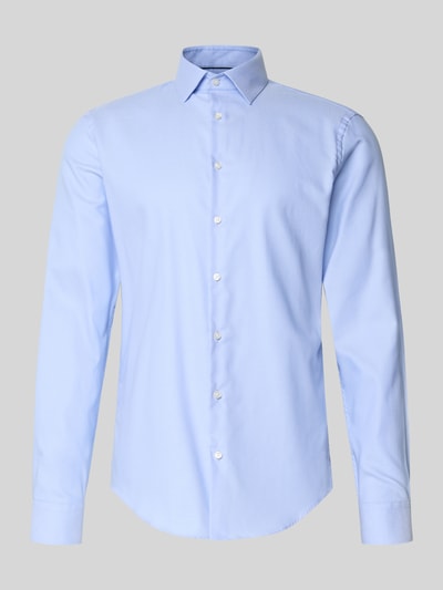 Jake*s Slim fit zakelijk overhemd van katoen met kentkraag Bleu - 2