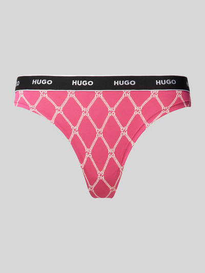 HUGO String mit elastischem Label-Bund Modell 'Carousel' Offwhite 1