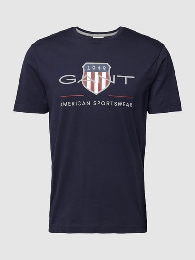 Gant T-Shirt mit Label-Print Modell 'ARCHIVE SHIELD' Marine 2