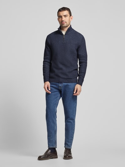 MCNEAL Gebreide pullover met schipperskraag Donkerblauw - 1