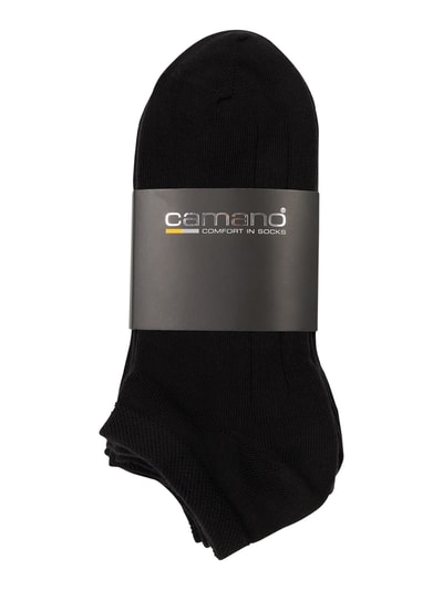 camano Sneakersocken mit Rippenbündchen im 7er-Pack Modell 'Soft' Black 2