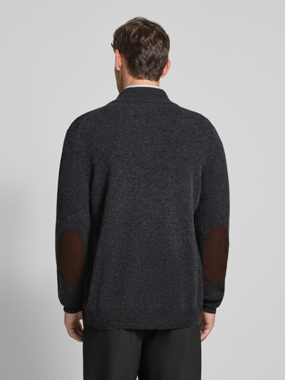 Barbour Regular fit gebreid jack van echte wol Grafiet - 5