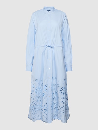 Polo Ralph Lauren Midi-jurk met broderie anglaise, model 'JSSICA' Lichtblauw - 2