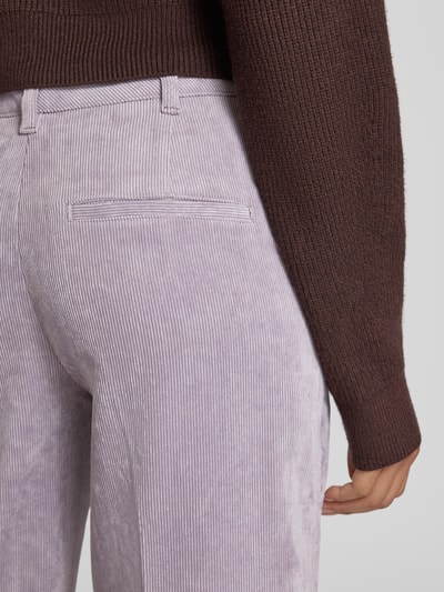 BOSS Orange Spodnie sztruksowe z szeroką nogawką i szlufkami na pasek model ‘TACODI’ Jasnofioletowy 3