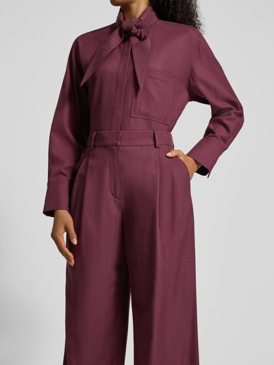 JAKE*S STUDIO WOMAN Stoffen broek van een mix van lyocell en katoen met wijde pijpen Bordeaux - 3