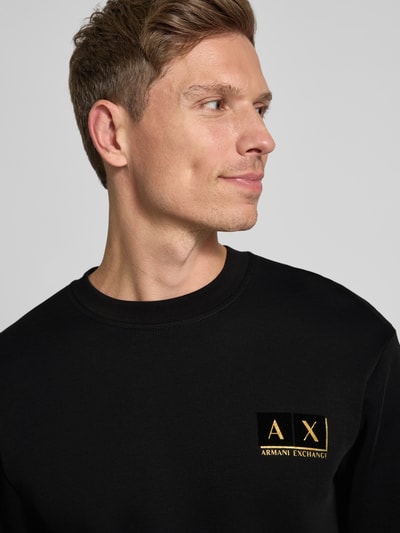 ARMANI EXCHANGE Bluza z naszywką z logo model ‘FELPA’ Czarny 3