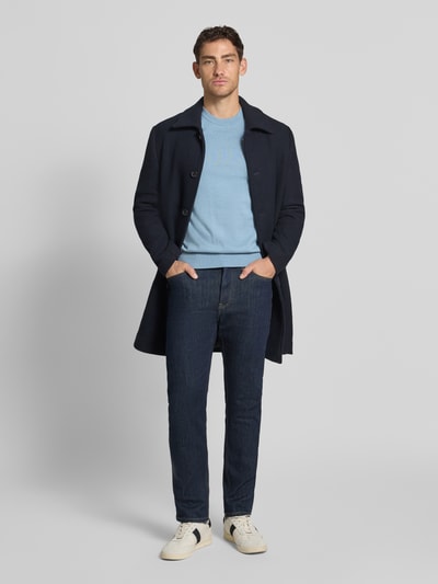 BOSS Orange Regular Fit Strickpullover aus Baumwoll-Kaschmir-Mix Modell 'KANOVANO' Hellblau 1