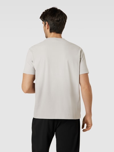 Emporio Armani T-Shirt mit feinem Strukturmuster Hellgrau 5