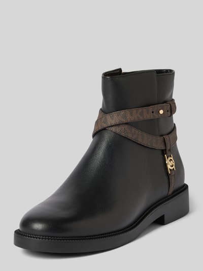 MICHAEL Michael Kors Leren boots met labelapplicatie, model 'ABIGAIL' Zwart - 1