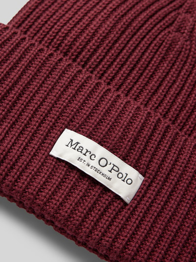 Marc O'Polo Czapka beanie z naszywką z logo Bordowy 2