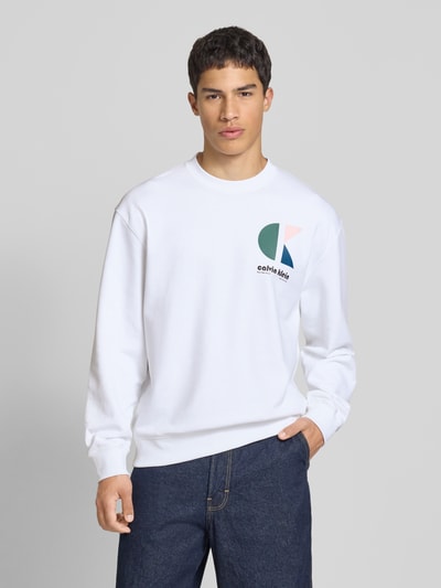 Calvin Klein Jeans Sweatshirt mit Label-Print Weiss 4