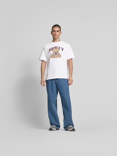 Wood Wood T-shirt met labelprint Wit - 1