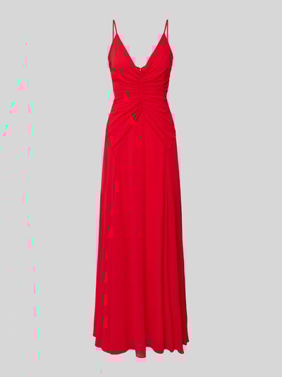 LACE & BEADS Abendkleid mit Raffungen und Spaghettiträgern Rot 2