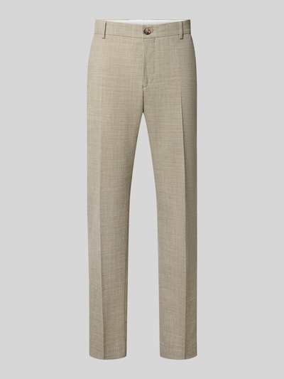 Selected Homme Spodnie garniturowe o kroju slim fit z domieszką wełny i lnu model 'OASIS' Piaskowy 2