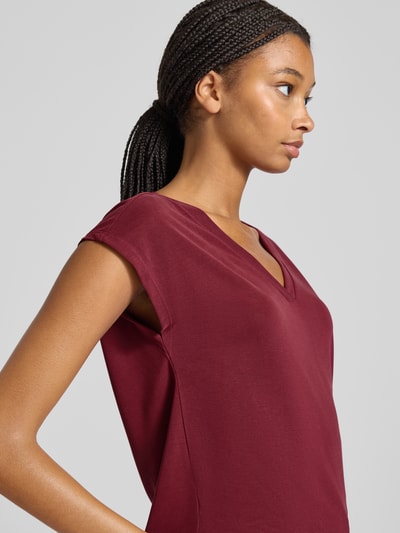 Only Relaxed Fit T-Shirt aus Modal-Mix Modell 'FREE LIFE' Dunkelrot 3