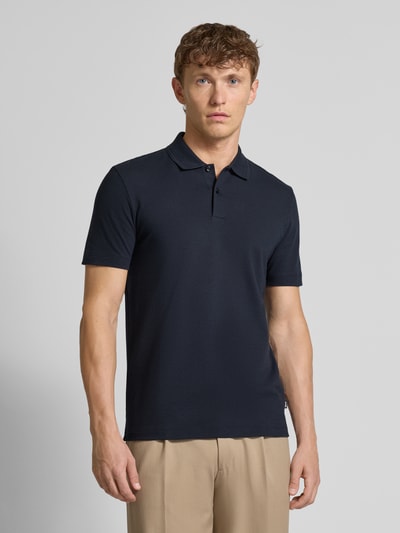 BOSS Regular fit poloshirt van katoenmix Marineblauw - 4