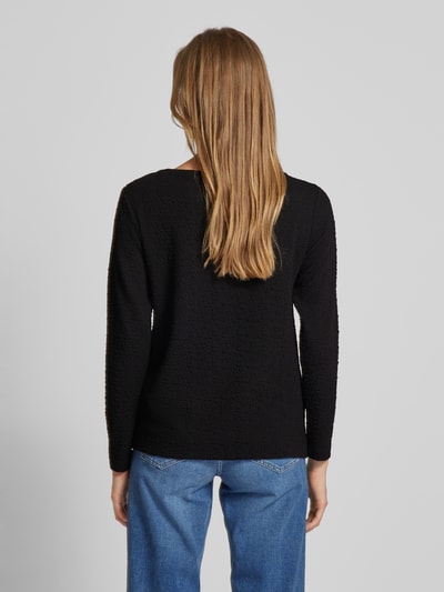 s.Oliver RED LABEL Sweatshirt met structuurmotief Zwart - 5