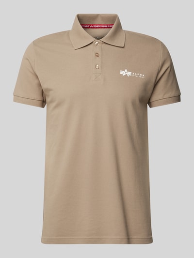 Alpha Industries Regular Fit Poloshirt mit Label-Print Sand 1