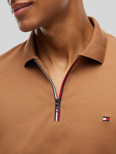 Tommy Hilfiger Regular Fit Poloshirt aus reiner Baumwolle Modell 'LIQUID' Camel 3