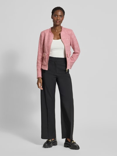 WHITE LABEL Blazer in Bouclé-Optik mit Rundhalsausschnitt Rosa 1