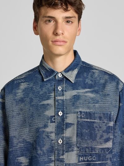 Hugo Blue Oversized Jeanshemd aus reiner Baumwolle Modell 'EBALTO' Dunkelblau 3
