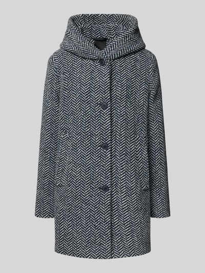 Fuchs Schmitt Lange jas met wol en capuchon Marineblauw - 2