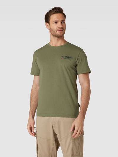 Napapijri T-Shirt mit Label-Print Modell 'KASBA' Oliv 4