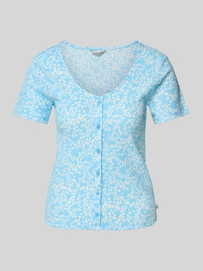 Tom Tailor Denim Regular Fit Blusenshirt mit Allover-Muster Hellblau 2