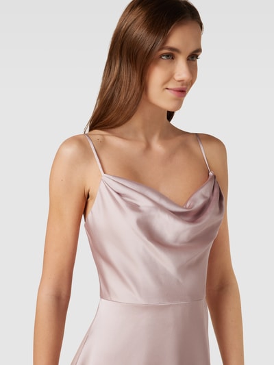 Luxuar Cocktailkleid mit Wasserfall-Ausschnitt Flieder 3