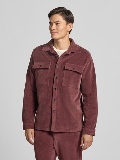 Zuitable Regular Fit Overshirt mit Pattentaschen Modell 'Taylor' Bordeaux 4