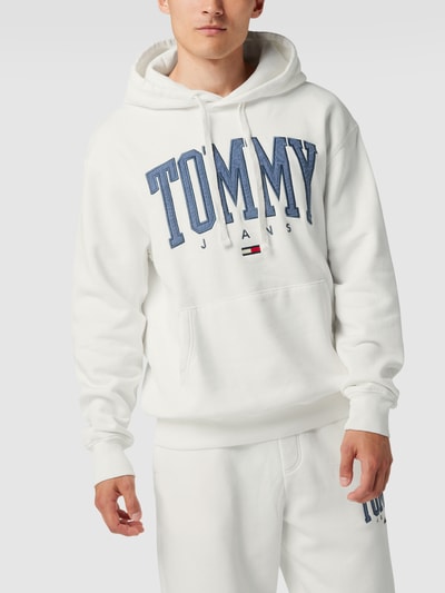 Tommy Jeans Bluza z kapturem z detalem z logo Złamany biały 4