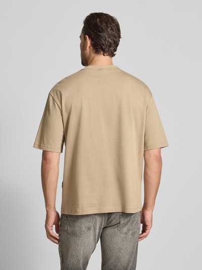 ANNARR T-shirt met motiefstitching, model 'OKHOLM' Zand - 5