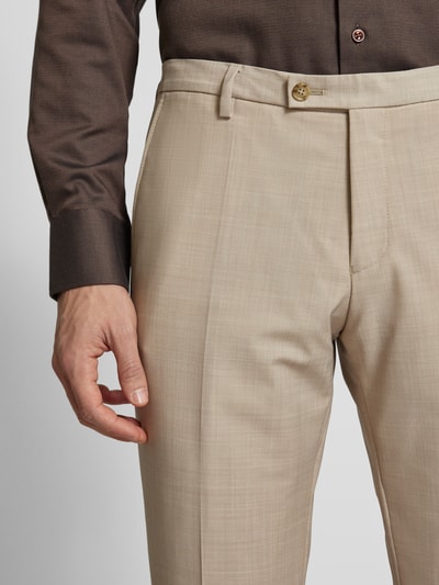 CG - Club of Gents Stoffhose mit Bundfalten Modell 'Cedric' Beige 3