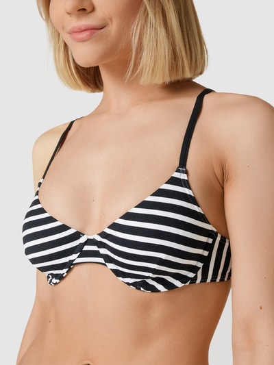 Esprit Top bikini ze wzorem w paski model ‘RCS pad. bra’ Czarny 3