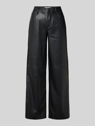 VILA Wide Fit Stoffhose in Leder-Optik Modell 'Annie' Black 2