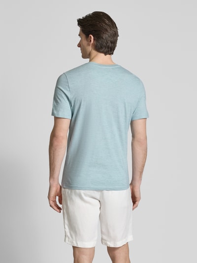 MCNEAL T-shirt met geribde ronde hals Aquablauw - 5