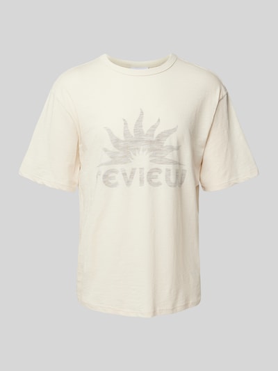 REVIEW T-Shirt mit Label-Print Ecru 1