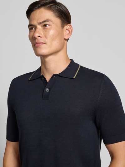 Marc O'Polo Regular fit poloshirt van puur katoen - Marc O'Polo × DFB Travel Collection Donkerblauw - 3