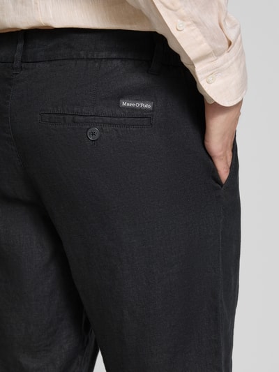 Marc O'Polo Szorty o kroju regular fit z czystego lnu model ‘RESO JOGGER’ Czarny 3