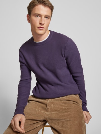 REVIEW Gebreide pullover met ronde hals Aubergine - 3