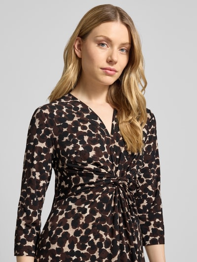 Betty Barclay Midi-jurk met V-hals en knoopdetail Donkerbruin - 3