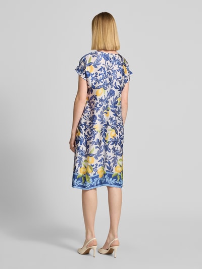 ROBE LÉGÈRE Knielanges Kleid aus Viskose mit V-Ausschnitt Bleu 5