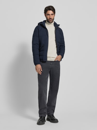 Marc O'Polo Regular fit donsjack met capuchon Marineblauw - 1