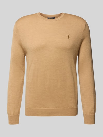 Polo Ralph Lauren Sweter z dzianiny z wełny merino Camel 2